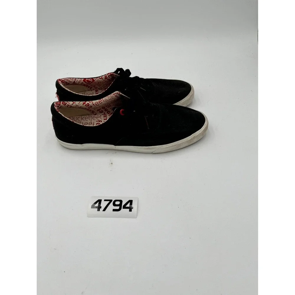 BucketFeet Basic Lace Up 10100-0017-100 Sneakers Shoes Mens US 11 Black Low Top‎